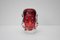 Mid-Century Modern Art Glass Biomorphic Handmade Crystal Vase in Dark Raspberry Pink Colour by Börne Augustsson for Åseda, Sweden 3