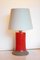 Lampe de Bureau Art Moderne Mid-Century en Poterie Scandinave Rouge Vif par Thomas Hellström pour Nittsjö, Suède, 1970s 1