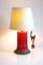 Mid-Century Modern Art Pottery Scandinavian Table Lamp in Bright Red by Thomas Hellström for Nittsjö, Sweden, 1970s 7