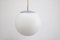Space Age Globe Pendant Light Ball Lamp in Opal Glass & Satin from Peill & Putzler, 1970s 3