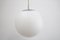 Space Age Globe Pendant Light Ball Lamp in Opal Glass Satin from Peill & Putzler, 1970s 1