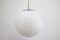 Space Age Globe Pendant Light Ball Lamp in Opal Glass Satin from Peill & Putzler, 1970s, Image 1