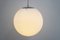 Space Age Globe Pendant Light Ball Lamp in Opal Glass Satin from Peill & Putzler, 1970s 6