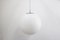 Space Age Globe Pendant Light Ball Lamp in Opal Glass Satin from Peill & Putzler, 1970s, Image 1