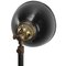 Vintage Industrial Black Enamel Cast Iron and Brass Workshop Floor Lamp, Image 5