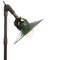 Vintage French Industrial Green Enamel 3-Arm Machinist Wall Light in Brass 2