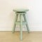 Wooden Aquamarine Adjustable Swivel Stool, France, 1970s, Image 3