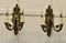 Neo Classical Large Brass Twin Wall Lights, 1890s, Set of 2 1