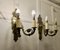 Neo Classical Large Brass Twin Wall Lights, 1890s, Set of 2 4