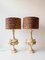 Large 20th Century Spanish Carved Wood Table Lamps, 1960s, Set of 2 5