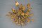 Hollywood Regency Lamp with Gold Colored Leaves 5