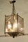 Lanterne Art Déco in ottone e vetro, anni '60, set di 2, Immagine 4