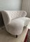 Sofá Easy Loveseat curvado de peluche blanco de Carl-Johan Boman para Boman Ab Finland, años 40, Imagen 3