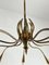 Mid-Century Brass 10-Light Chandelier in the style of Oscar Torlasco, 1960s 5