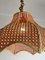 Lámpara de techo italiana Mid-Century de mimbre y ratán, años 60, Imagen 3