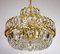 Faustig Rainbow Lead Crystal Brass Chandelier, 1970s 1