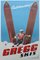 Affiche Lithographie Greggs Skis Vintage Originale, 1980 1