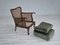 Danish Armchairs in Velour, Ash and Furniture Mesh, 1950s, Set of 2 9