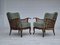 Danish Armchairs in Velour, Ash and Furniture Mesh, 1950s, Set of 2 1