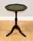 Green Top & Gold Tooling Tripod Pie Crust Edge Side Table, Image 1