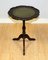 Green Top & Gold Tooling Tripod Pie Crust Edge Side Table, Image 6
