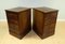 Brown Filing Cabinets with Green Gold Leaf Leather Top, Set of 2 5