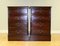 Brown Filing Cabinets with Green Gold Leaf Leather Top, Set of 2 1