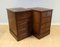Brown Filing Cabinets with Green Gold Leaf Leather Top, Set of 2 6
