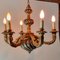 19th Century French Napoleon III Style Hand-Carved and Gilt Painted 6-Light Wooden Chandelier 2