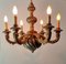 19th Century French Napoleon III Style Hand-Carved and Gilt Painted 6-Light Wooden Chandelier 16