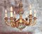 19th Century French Napoleon III Style Hand-Carved and Gilt Painted 6-Light Wooden Chandelier 1