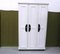 Cottage Style White Wooden 3-Door Locker Cabinet, 1890s 1