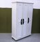 Cottage Style White Wooden 3-Door Locker Cabinet, 1890s 2