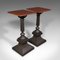 English Victorian Portico Tables or Planter Stands in Iron, 1950s, Set of 2 1