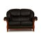 Two-Seater Sofa in Black Leather, Image 1