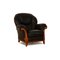 Fauteuil Vintage en Cuir Noir 1