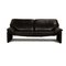 Schwarzes Zwei-Sitzer Sofa aus Leder 1