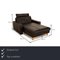 Chaise Longue Conseta en Cuir Marron Foncé de Cor 2