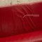 Pearl Sofa and Armchair in Red Leather from Koinor, Set of 2 4