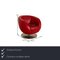 Pearl Sofa and Armchair in Red Leather from Koinor, Set of 2 3