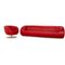 Pearl Sofa and Armchair in Red Leather from Koinor, Set of 2 1