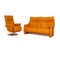 Cumuly 2-Seater Sofa and Armchair in Goldenrod Leather from Himolla, Set of 2 1