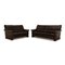 Model 2253 2-Seater and 3-Seater Sofas in Dark Brown Leather from Himolla, Set of 2 1
