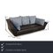 Model 333 3-Seater Sofa and Pouf in Black Leather from Rolf Benz, Set of 2, Image 2
