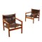 Vintage Armchairs in Leather & Beech, Italy, 1960s, Image 1