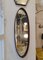 Espejo de pared ovalado de nogal, Italia, años 60, Imagen 4