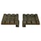 Brutalist Bronze Square Push Pull Door Handles with Geometric Reliefs, 1970s, Set of 2 1