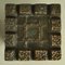 Maniglie brutaliste per porta quadrate in bronzo con rilievi geometrici, anni '70, set di 2, Immagine 4