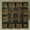Maniglie brutaliste per porta quadrate in bronzo con rilievi geometrici, anni '70, set di 2, Immagine 3