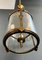 Lanterna neoclassica in bronzo e vetro rotondo, anni '40, Immagine 11